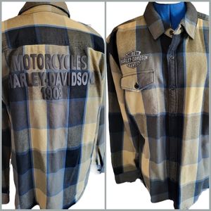 HARLEY DAVIDSON 100% Cotton Plaid Button-down sz L NWOT